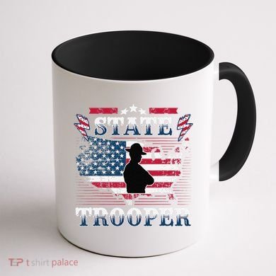 American Flag Usa Law Enforcement State Trooper Coffee Mug back
