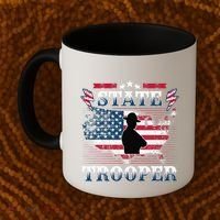 American Flag Usa Law Enforcement State Trooper Coffee Mug thumb 2