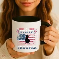 American Flag Usa Law Enforcement State Trooper Coffee Mug thumb 3