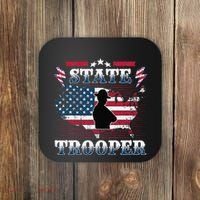 American Flag Usa Law Enforcement State Trooper Coaster thumb 0