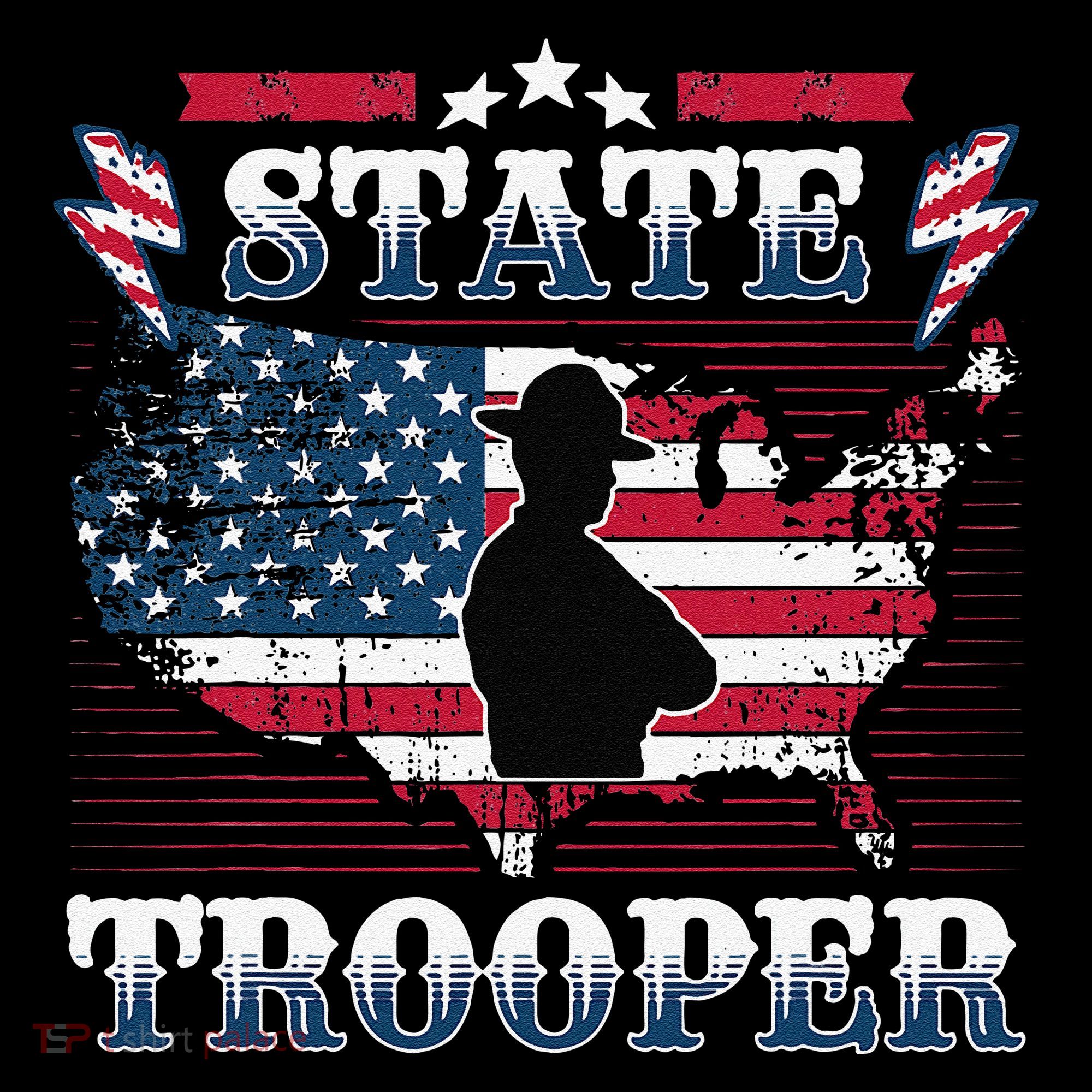American Flag Usa Law Enforcement State Trooper Women's Hoodie