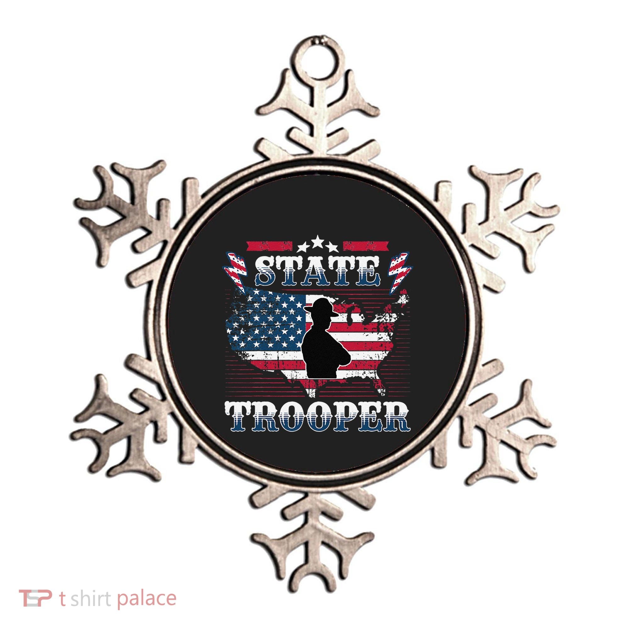 American Flag Usa Law Enforcement State Trooper Ornament