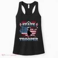 American Flag Usa Law Enforcement State Trooper Women's Tank Top thumb 0