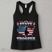 American Flag Usa Law Enforcement State Trooper Women's Tank Top thumb 3