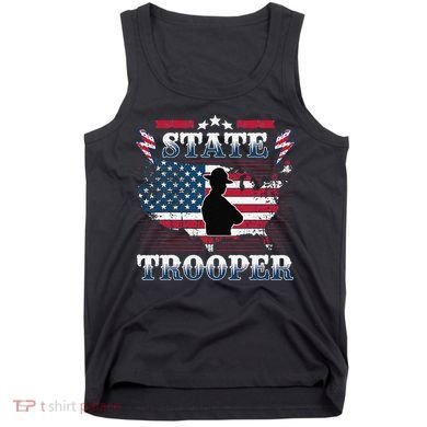 American Flag Usa Law Enforcement State Trooper Tank Top