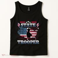 American Flag Usa Law Enforcement State Trooper Tank Top thumb 2