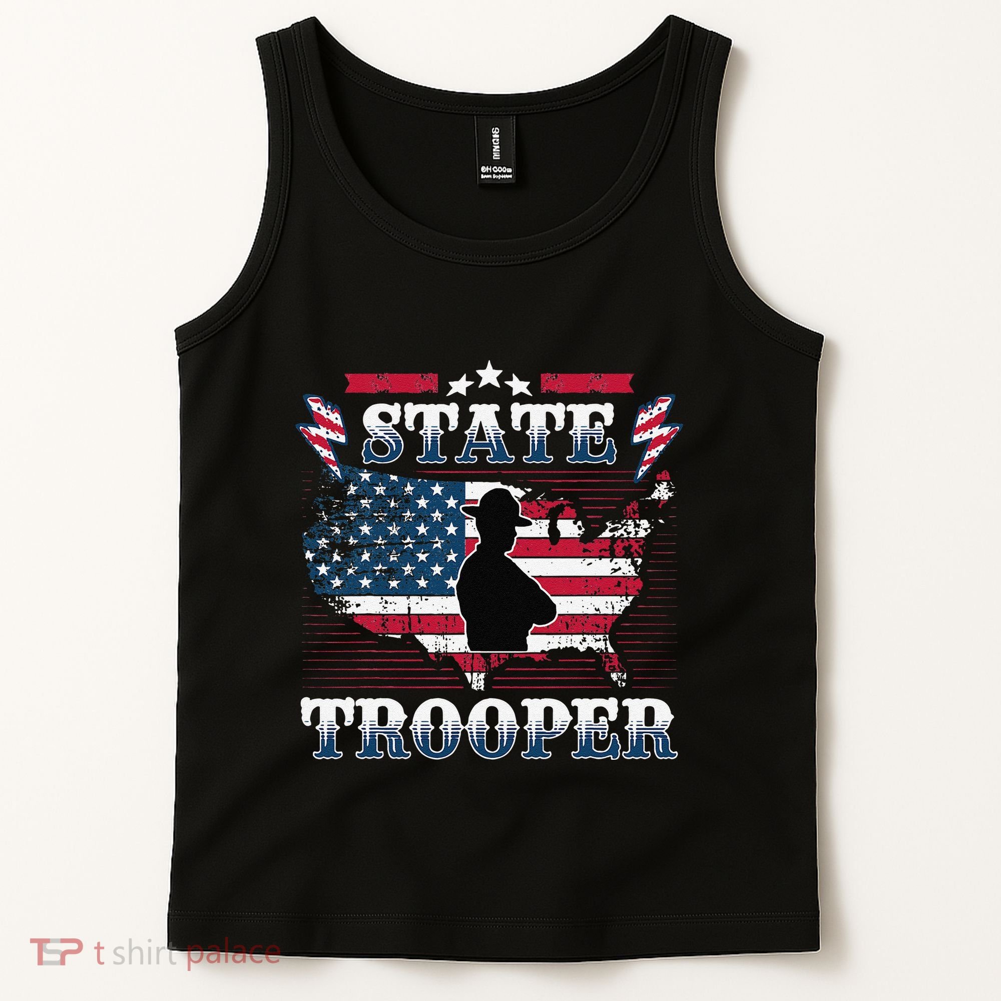 American Flag Usa Law Enforcement State Trooper Tank Top