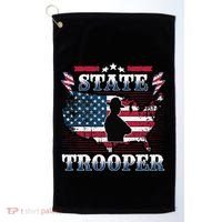 American Flag Usa Law Enforcement State Trooper Golf Towel thumb 0