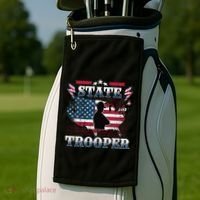 American Flag Usa Law Enforcement State Trooper Golf Towel thumb 2