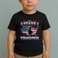 American Flag Usa Law Enforcement State Trooper Toddler T-Shirt thumb 2