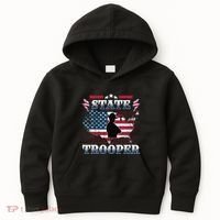 American Flag Usa Law Enforcement State Trooper Kids Hoodie thumb 0