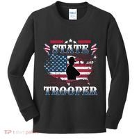American Flag Usa Law Enforcement State Trooper Kids Long Sleeve Shirt thumb 0