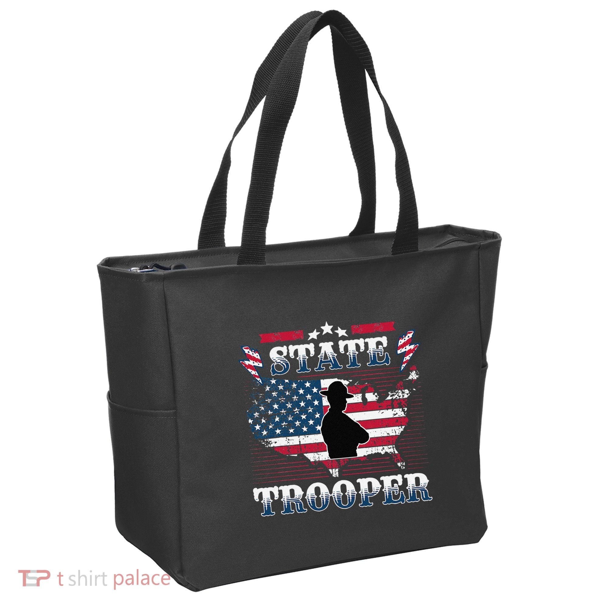 American Flag Usa Law Enforcement State Trooper Tote Bag
