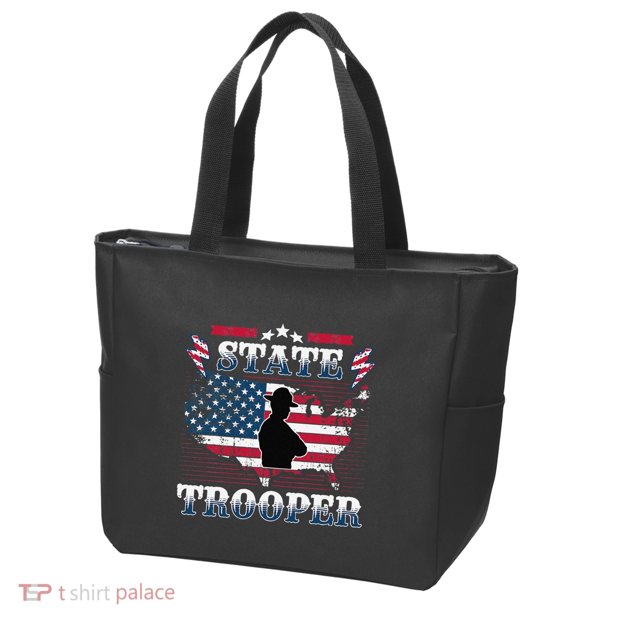 American Flag Usa Law Enforcement State Trooper Tote Bag