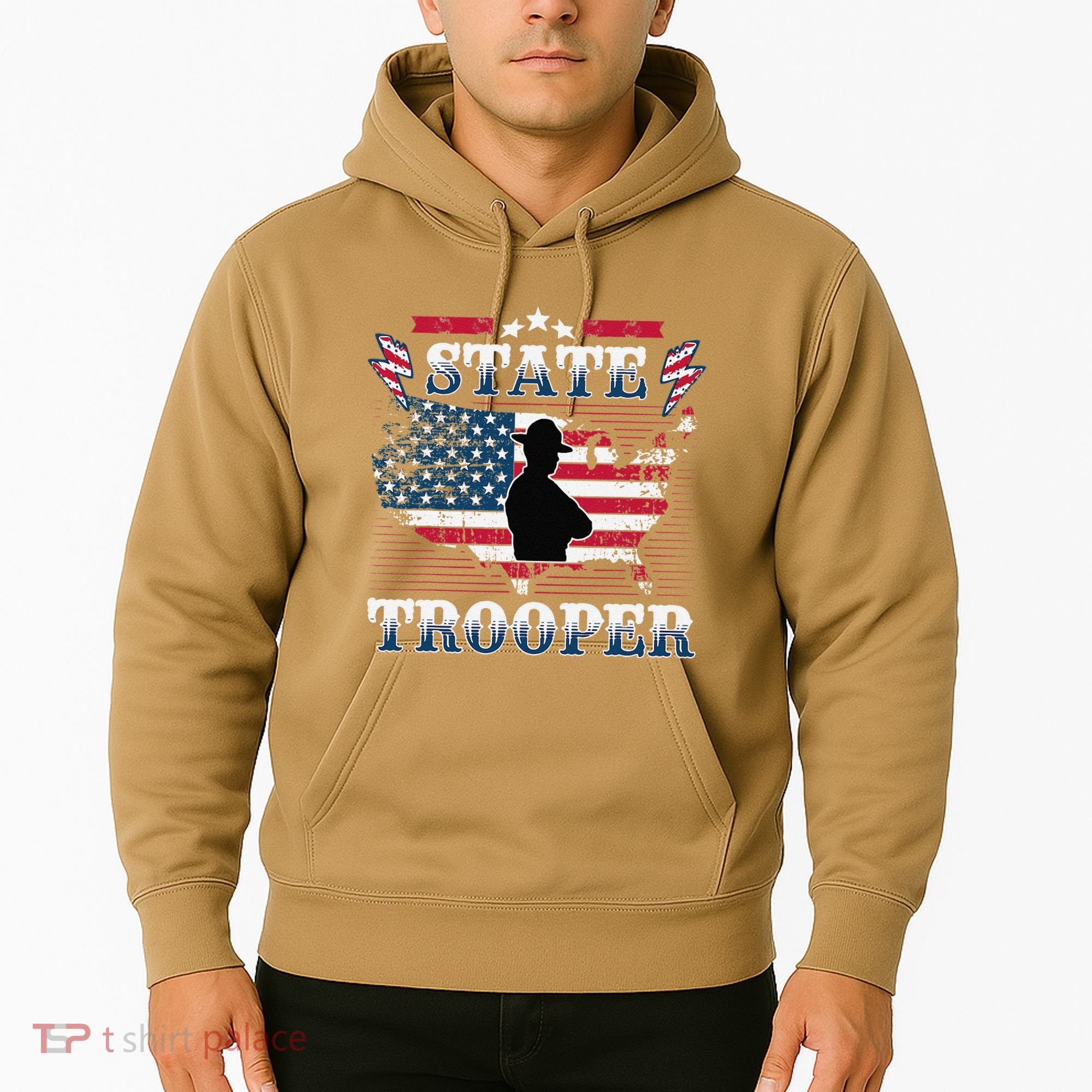 American Flag Usa Law Enforcement State Trooper Hoodie