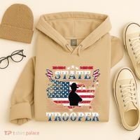 American Flag Usa Law Enforcement State Trooper Hoodie thumb 4