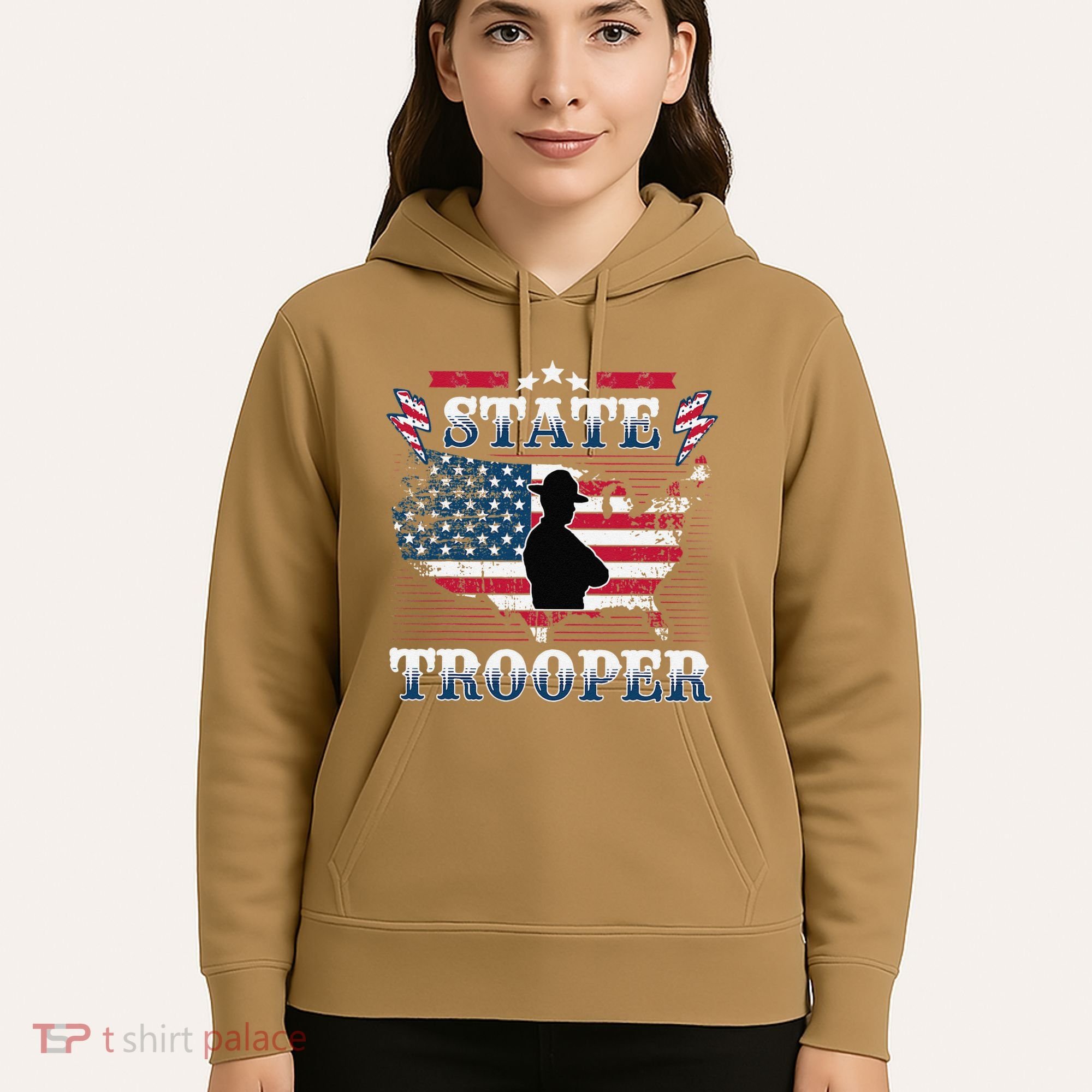American Flag Usa Law Enforcement State Trooper Hoodie