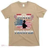 American Flag Usa Law Enforcement State Trooper T-Shirt thumb 0