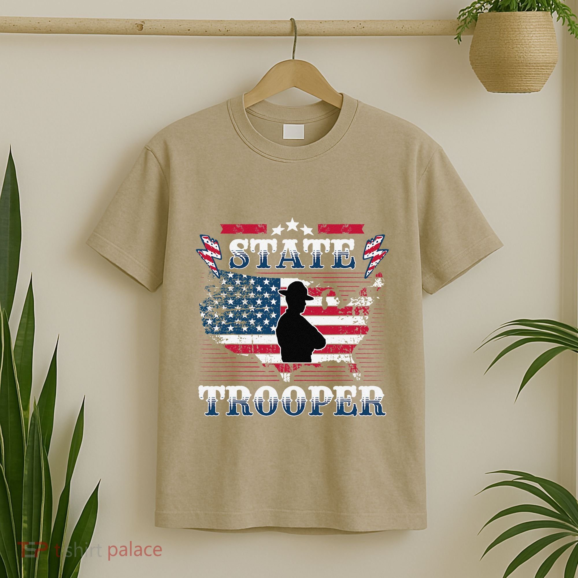 American Flag Usa Law Enforcement State Trooper T-Shirt