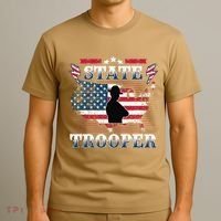 American Flag Usa Law Enforcement State Trooper T-Shirt thumb 3