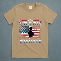 American Flag Usa Law Enforcement State Trooper T-Shirt thumb 5