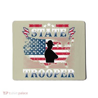 American Flag Usa Law Enforcement State Trooper Mousepad