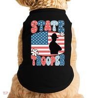 American Flag Usa Law Enforcement State Trooper Doggie Tank thumb 0