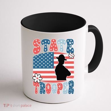 American Flag Usa Law Enforcement State Trooper Coffee Mug back