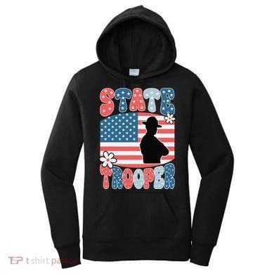 American Flag Usa Law Enforcement State Trooper Women's Hoodie