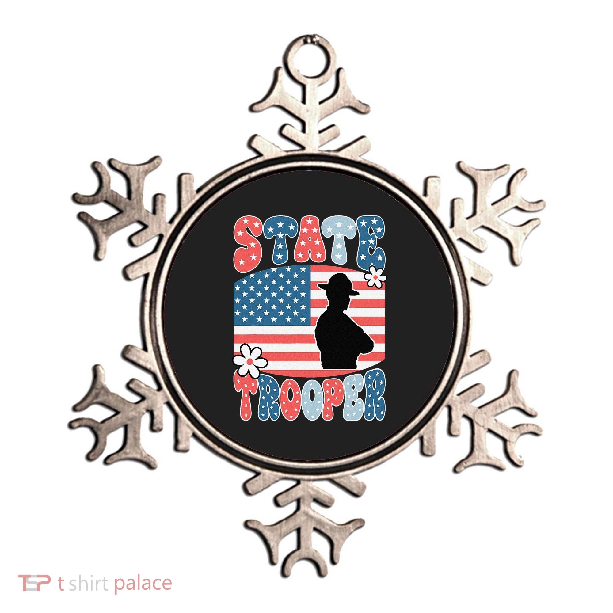 American Flag Usa Law Enforcement State Trooper Ornament