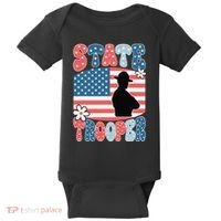 American Flag Usa Law Enforcement State Trooper Baby Bodysuit thumb 0
