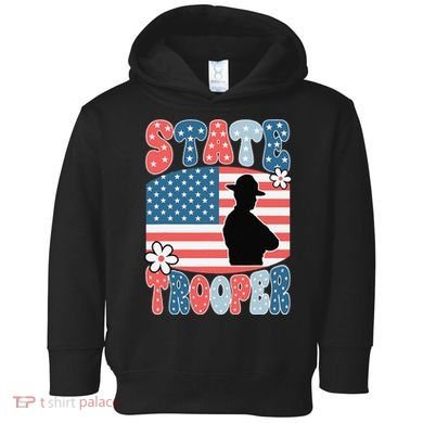 American Flag Usa Law Enforcement State Trooper Toddler Hoodie