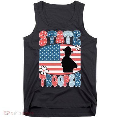 American Flag Usa Law Enforcement State Trooper Tank Top