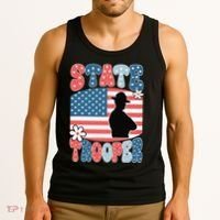 American Flag Usa Law Enforcement State Trooper Tank Top thumb 3
