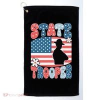 American Flag Usa Law Enforcement State Trooper Golf Towel thumb 0