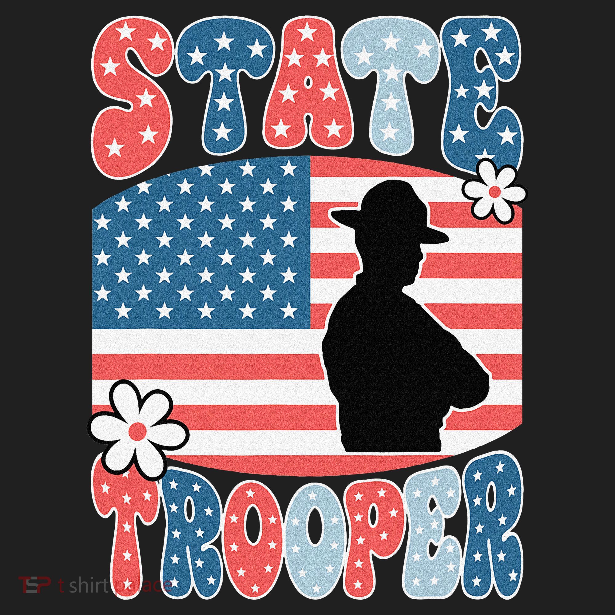 American Flag Usa Law Enforcement State Trooper Golf Towel