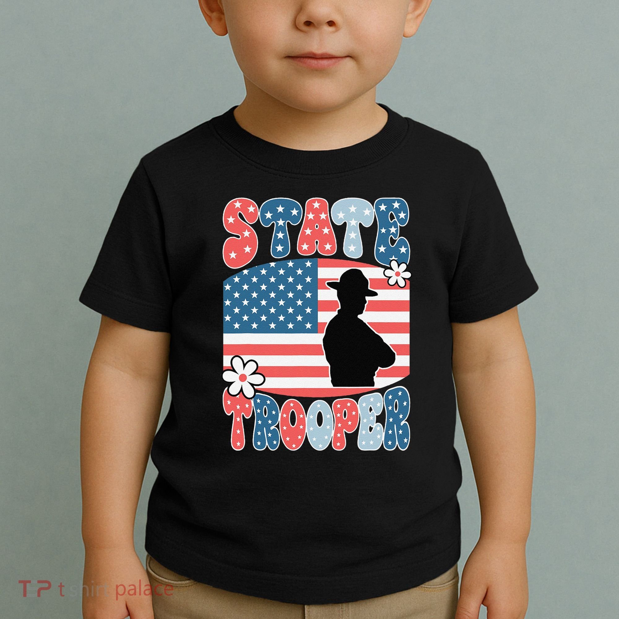 American Flag Usa Law Enforcement State Trooper Toddler T-Shirt