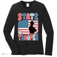 American Flag Usa Law Enforcement State Trooper Women's Long Sleeve Shirt thumb 0