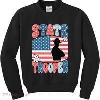American Flag Usa Law Enforcement State Trooper Kids Sweatshirt thumb 0