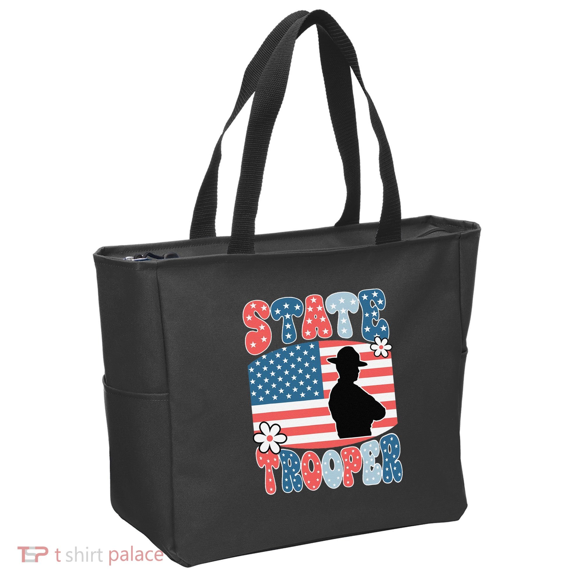 American Flag Usa Law Enforcement State Trooper Tote Bag