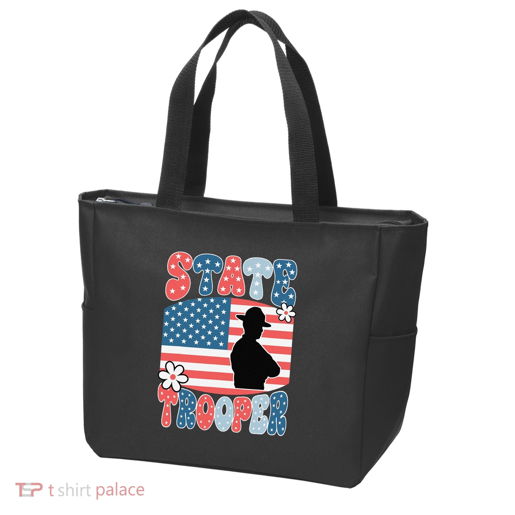 American Flag Usa Law Enforcement State Trooper Tote Bag