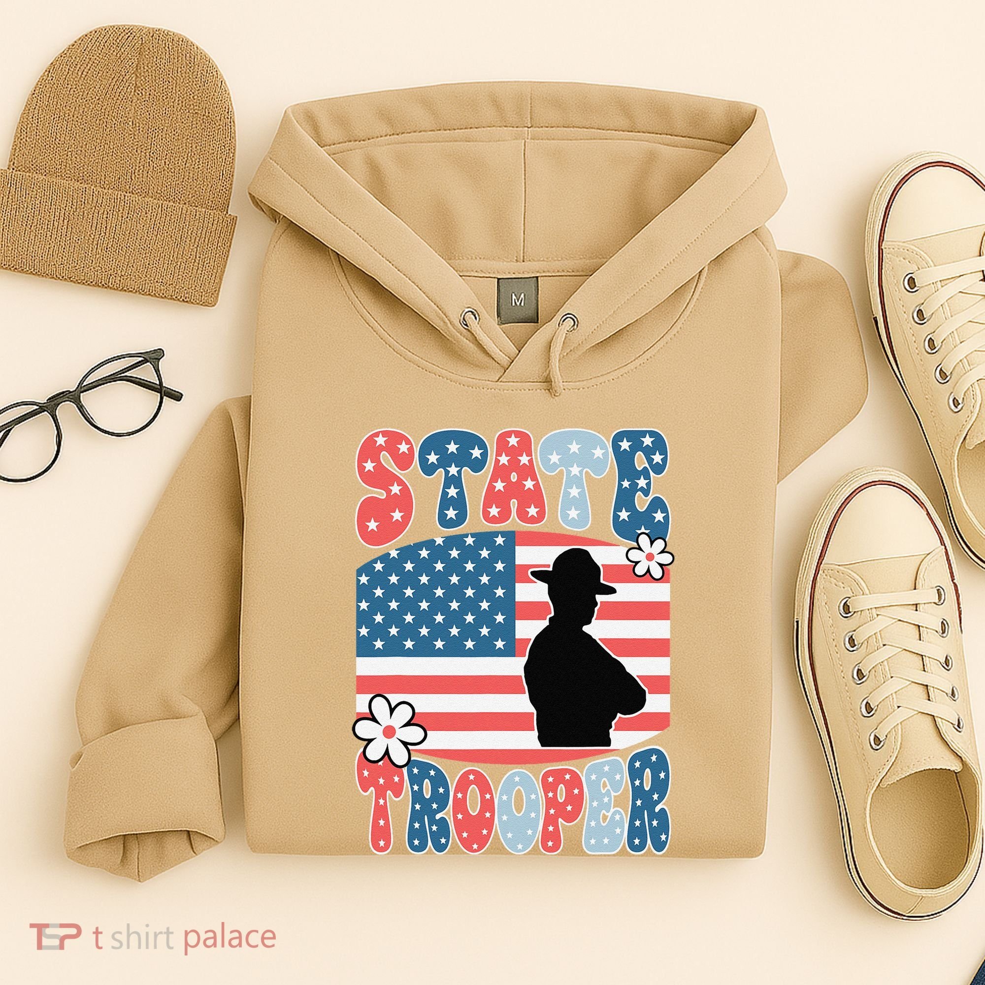 American Flag Usa Law Enforcement State Trooper Hoodie