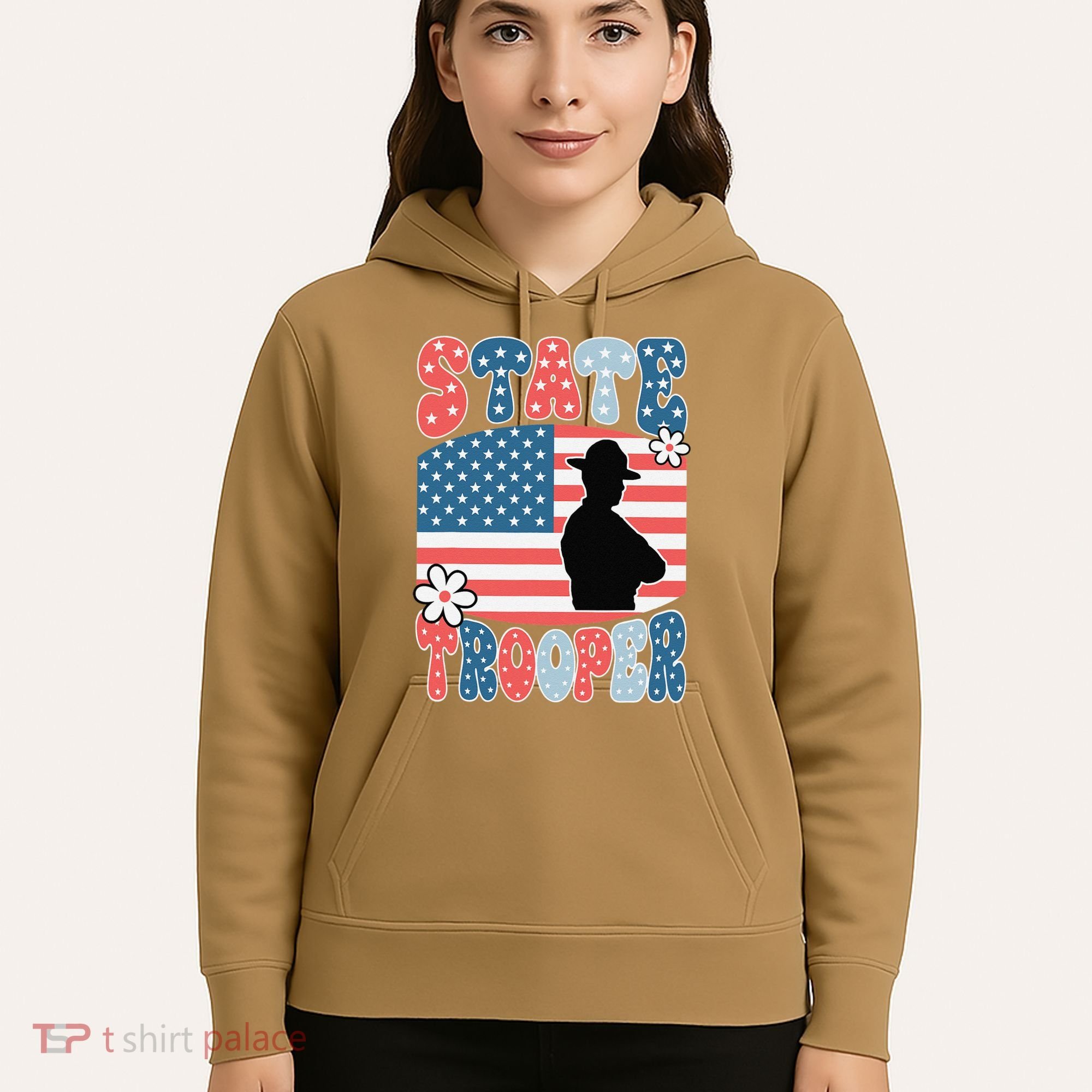 American Flag Usa Law Enforcement State Trooper Hoodie