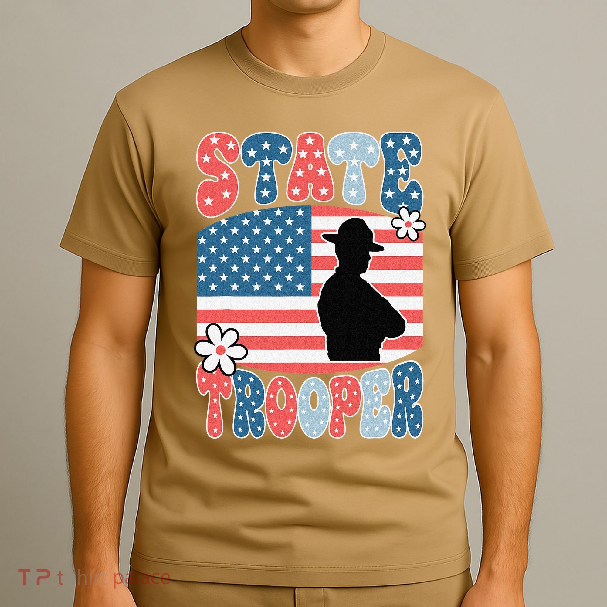 American Flag Usa Law Enforcement State Trooper T-Shirt