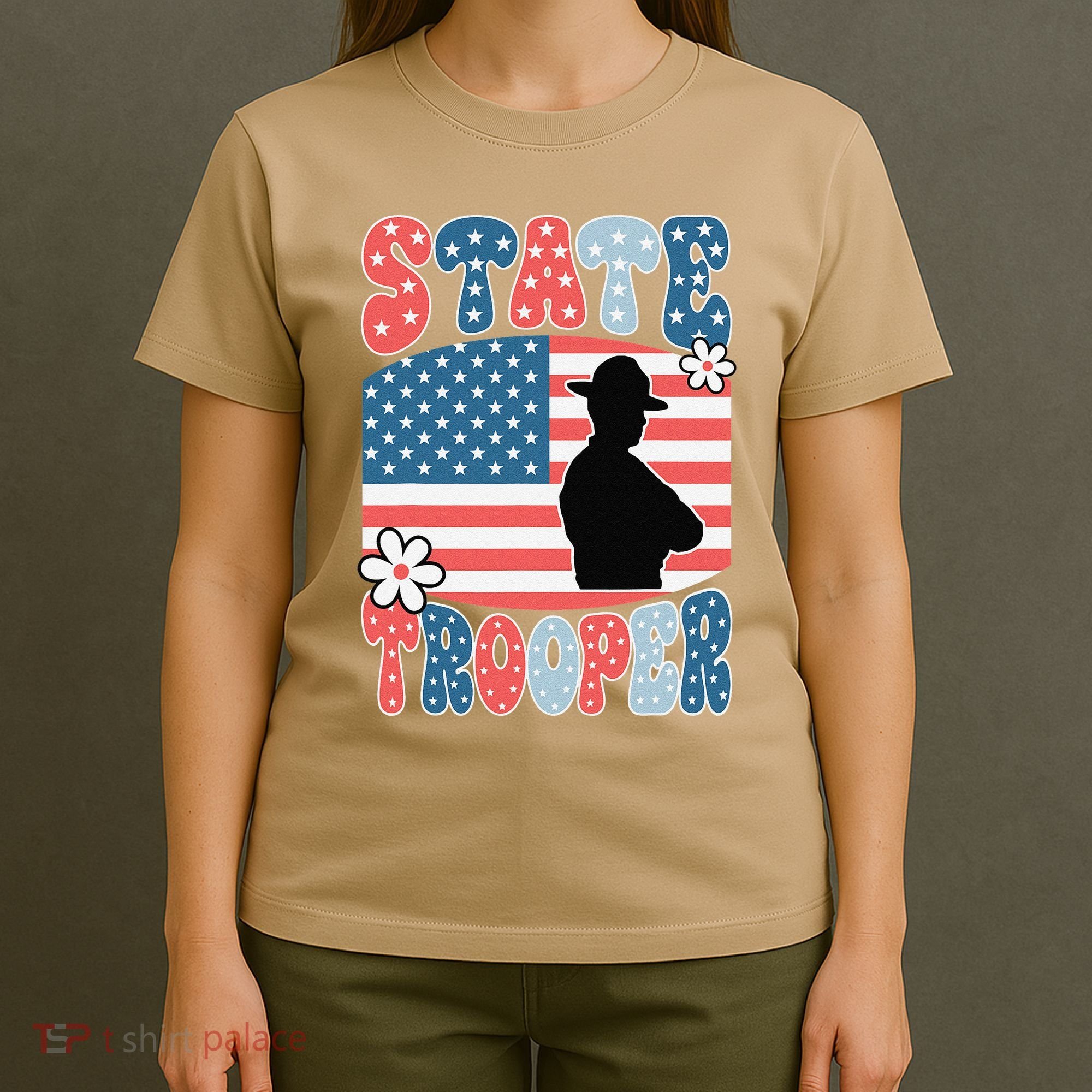 American Flag Usa Law Enforcement State Trooper T-Shirt