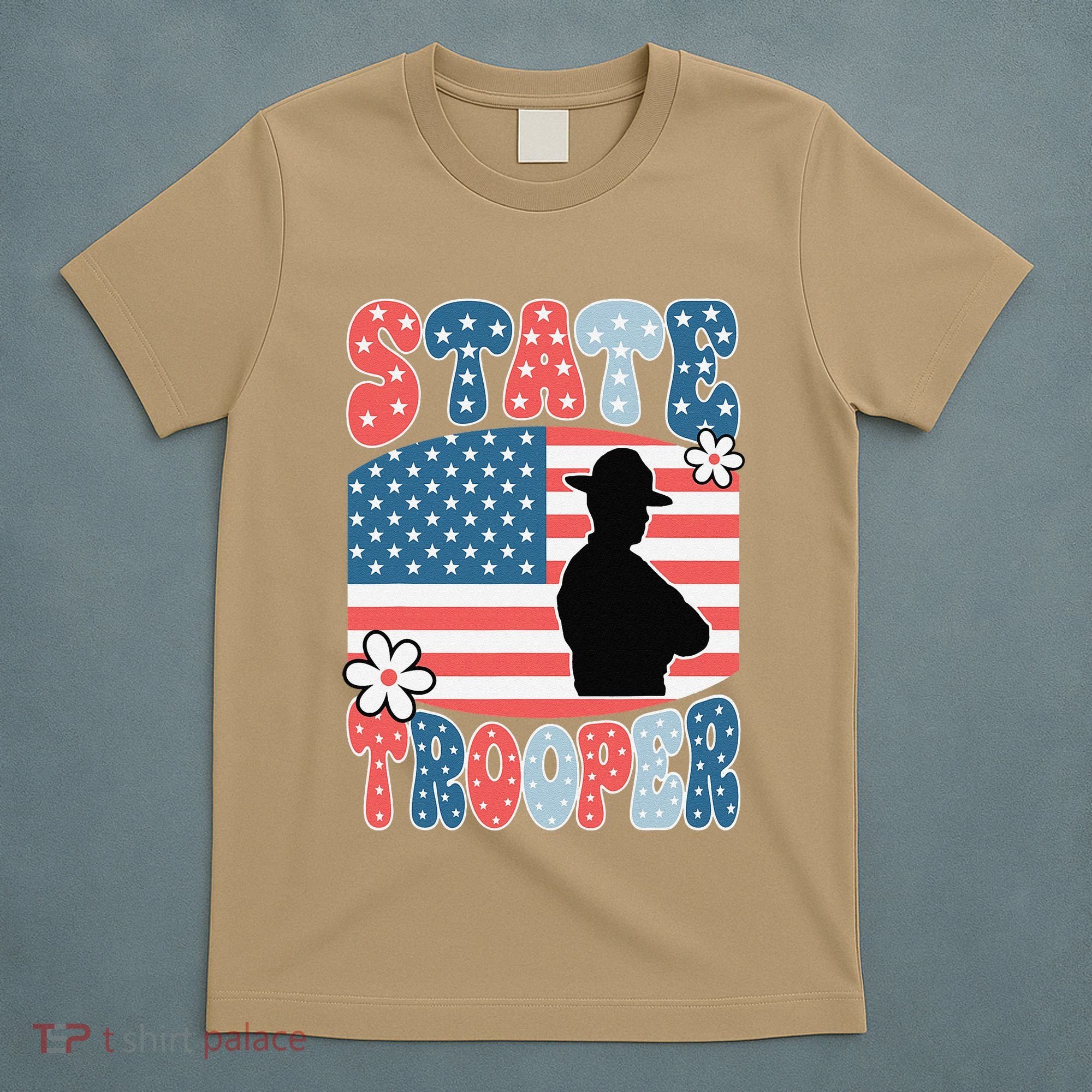 American Flag Usa Law Enforcement State Trooper T-Shirt