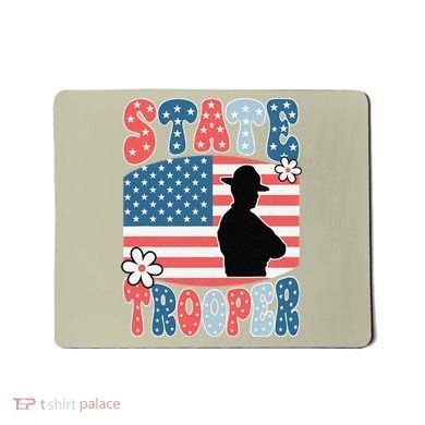 American Flag Usa Law Enforcement State Trooper Mousepad
