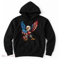 American Flag USA Dabbing Bald Eagle Patriotic 4th Of July Hoodie thumb 0