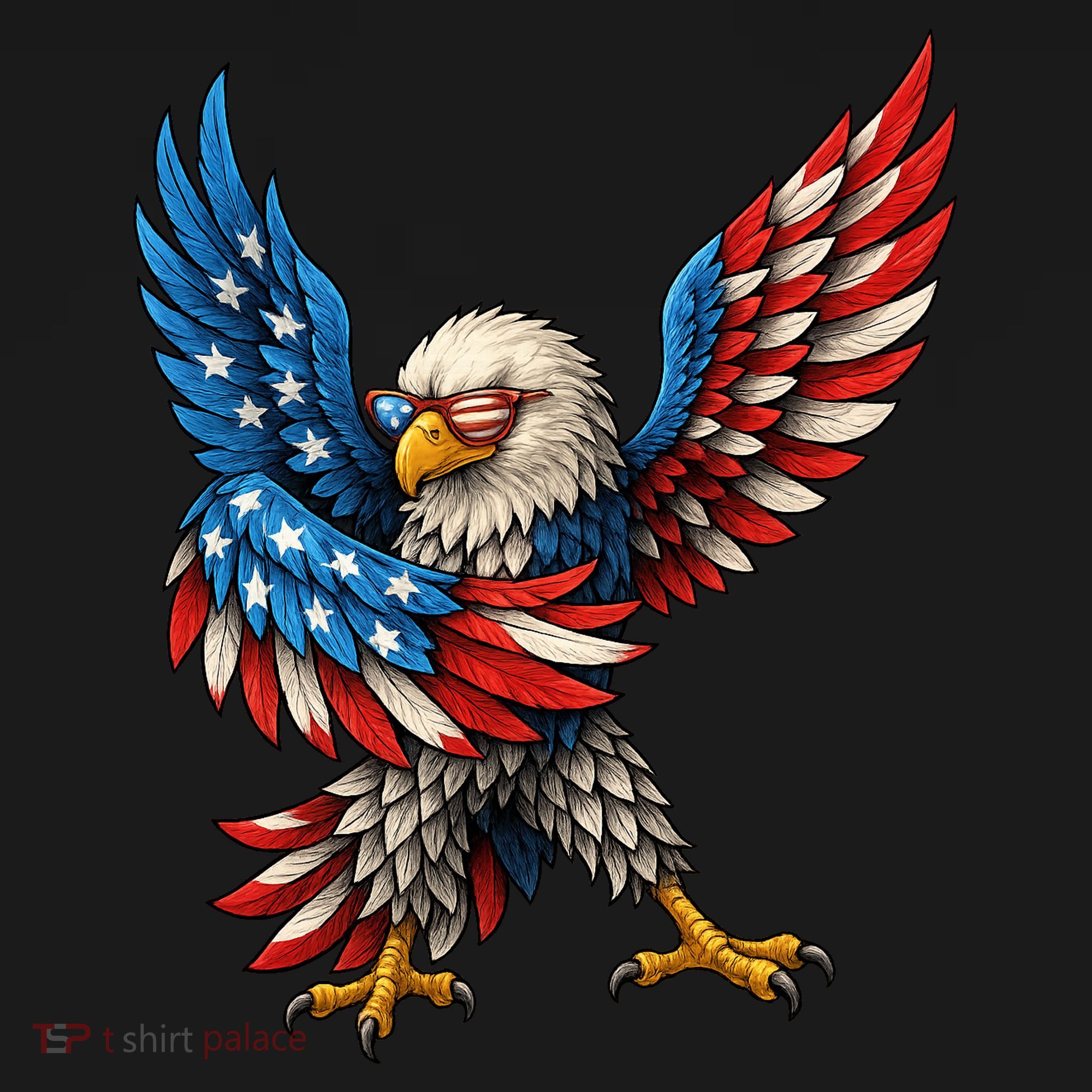 American Flag USA Dabbing Bald Eagle Patriotic 4th Of July Hoodie