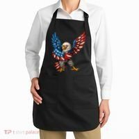 American Flag USA Dabbing Bald Eagle Patriotic 4th Of July Apron thumb 2